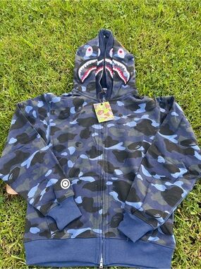Bape Blue camo hoodie